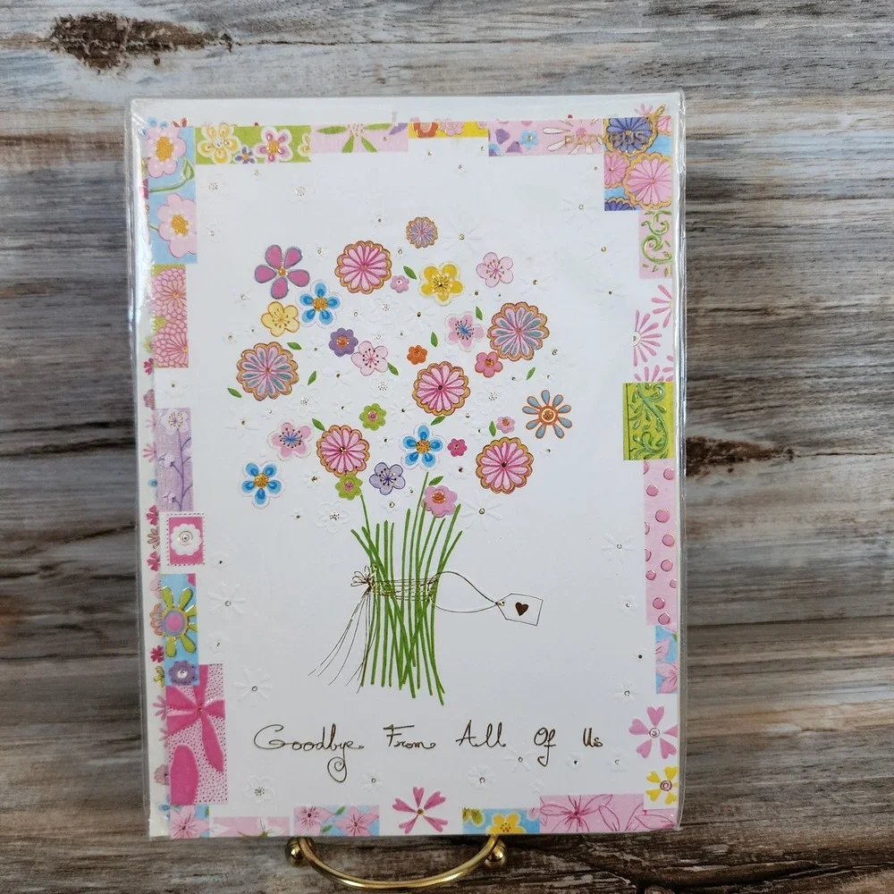 Papyrus Farewell Card Goodbye From All Of Us Turnowsky Floral Foil Embossed